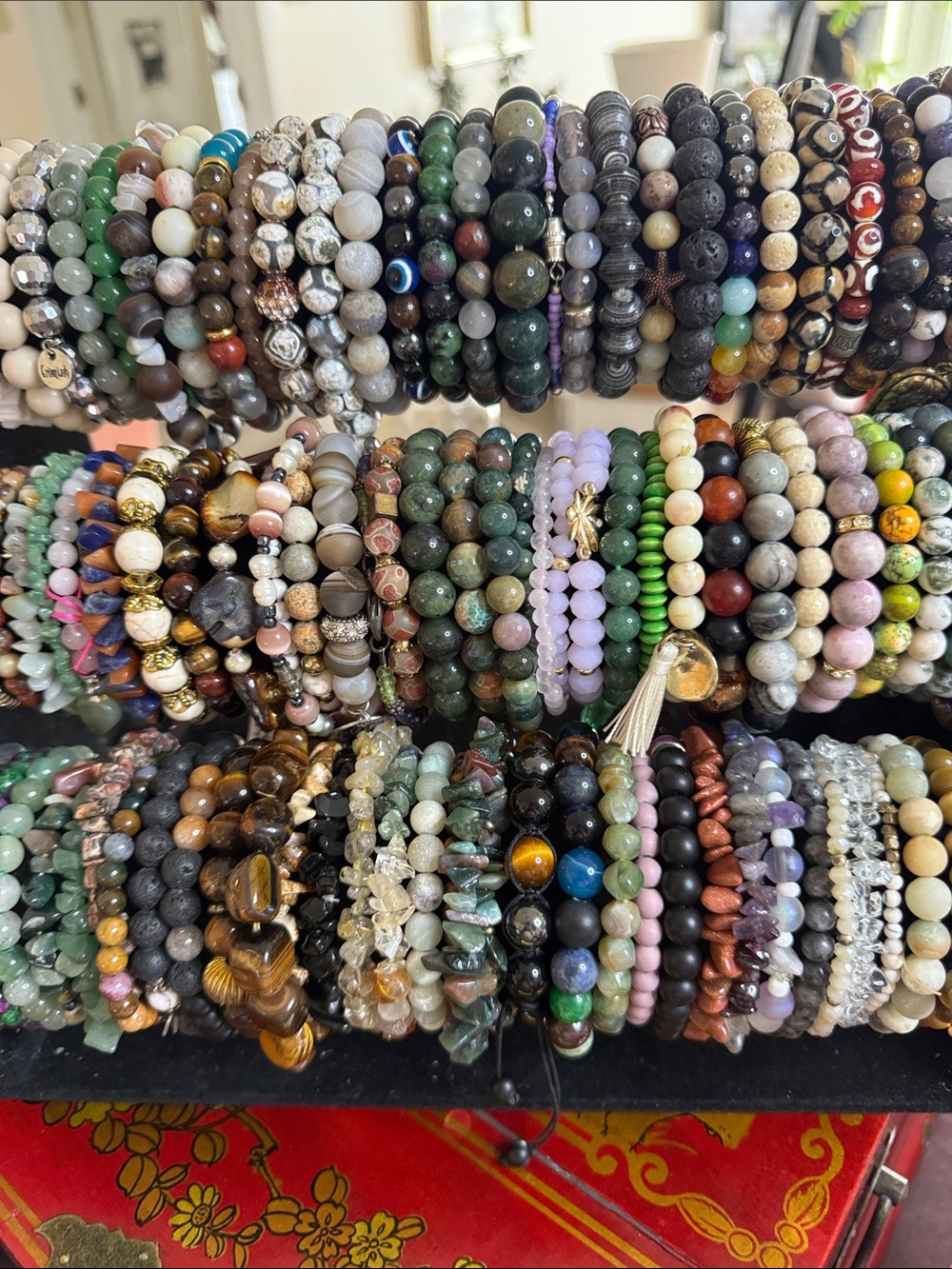 20 Piece Bundle of Assorted Stone Stretchy Bracelets  Women’s Jewelry